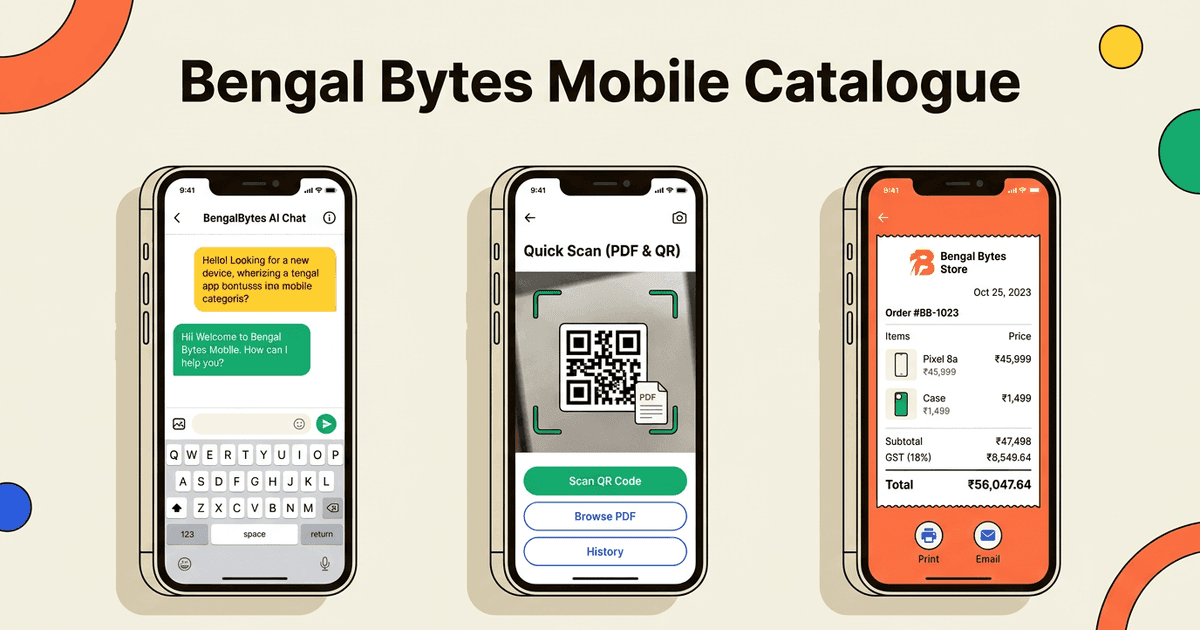 Bengal Bytes Published Mobile Apps Editorial Illustration